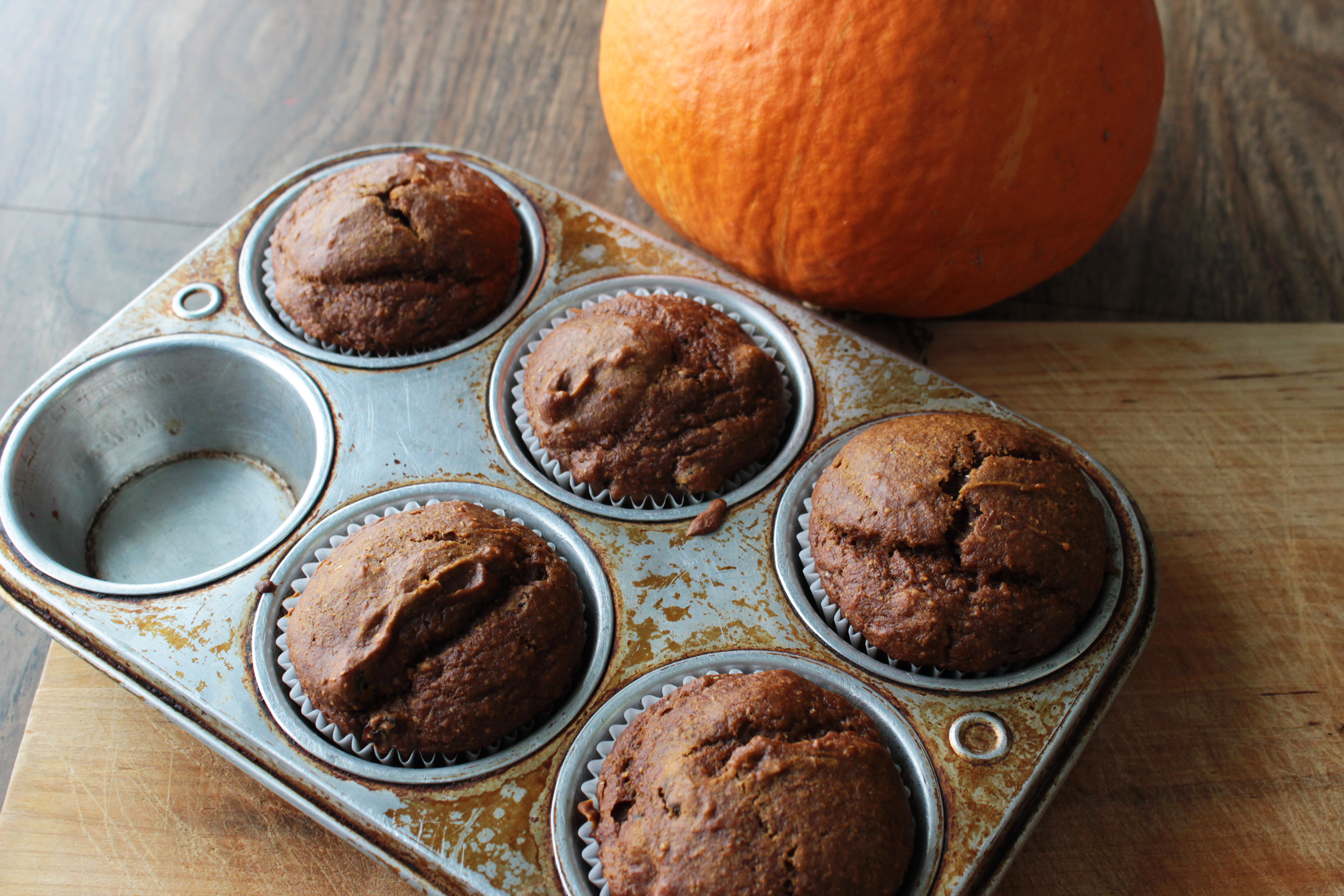 A photo of Red Kuri winter squash muffins, to illustrate our recipe